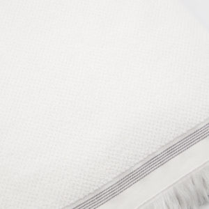 Serviette blanche avec rayures grises – 50 x 100 cm – Lot de 2