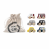 Set mini voitures en bois Nature x6 dans sac coton - 6x4x4 cm