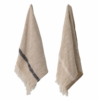 Serviettes de cuisine Jacen, Nature, Coton 70x45 cm - Lot de 2