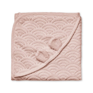 Cape de bain bébé coton bio Oeko-tex – 80×80 cm – Vieux Rose