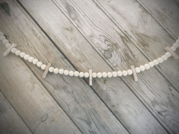 Guirlande de perles en bois handmade Nature - 100 cm