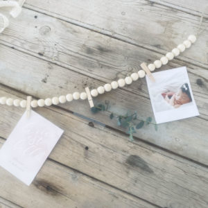 Guirlande de perles en bois handmade Nature – 100 cm