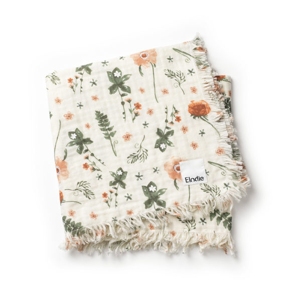 Couverture en coton froissé Oeko-tex Meadow blossom - 75x100 cm