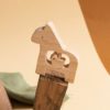 Hochet cheval petit oiseau en bois handmade