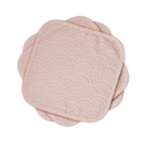 Carrés de coton bio Oeko-tex – 30×30 cm – Set de 3 Vieux rose