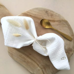 Serviette de table Mina en coton bio – Handmade – Set de 2