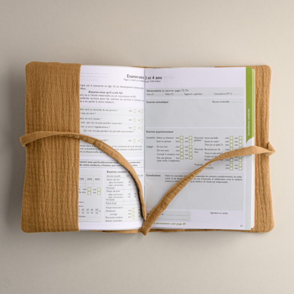 Protège carnet de santé Louis en coton bio - Handmade