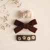 Set barrettes taupe handmade