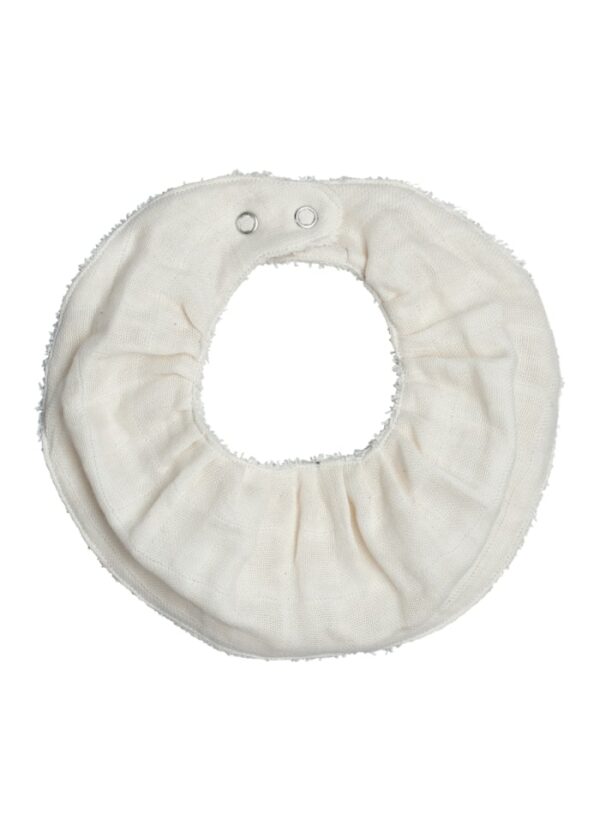 Bavoir bandana rond en coton bio - Ecru