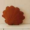 Coussin coquillage en lin Oeko-Tex - Caramel