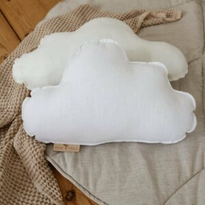 Coussin nuage en lin Oeko-Tex – Blanc