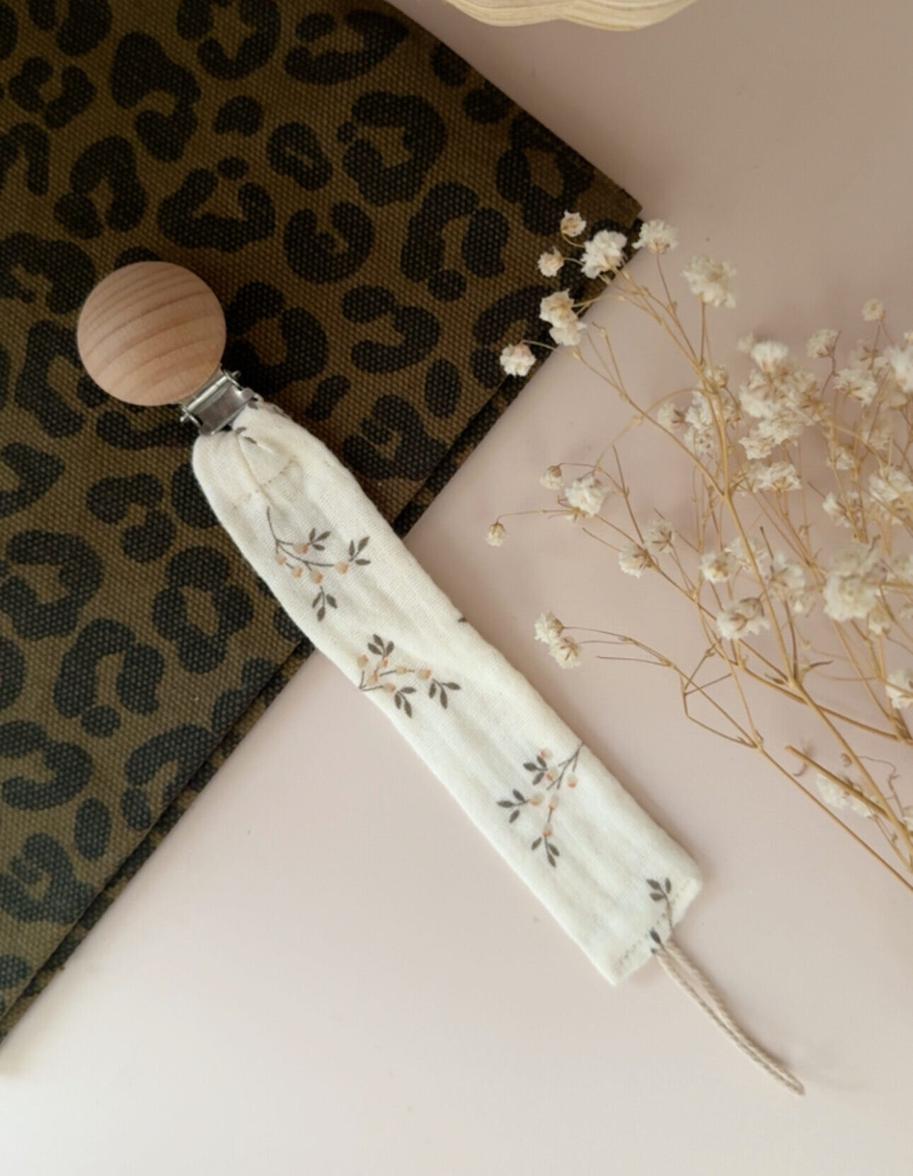 Attache-suçette en coton bio - Romy