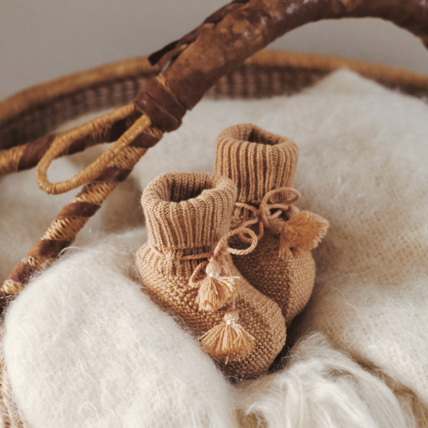 Chaussons bébé noisette handmade