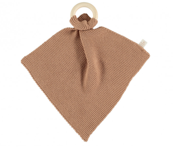 Doudou anneau de dentition en coton bio So natural - Biscuit