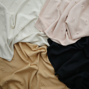 Couverture en tricot de coton bio – Points – 80 x 100 cm – Naturel