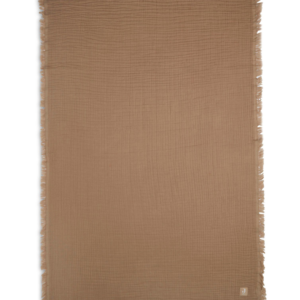 Couverture en gaze de coton frangée – 75x100cm – Biscuit