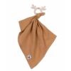 Anneau de dentition doudou en mousseline - Camel