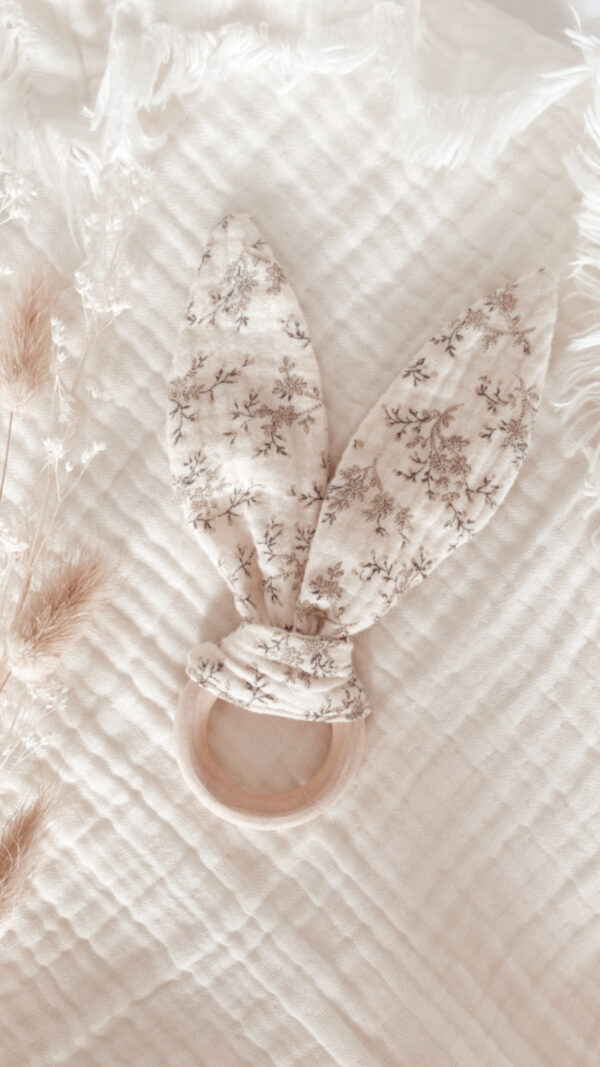 Hochet anneau en coton bio handmade - Hortense