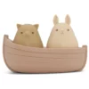 Bateau avec lapin et chat en silicone - Blush