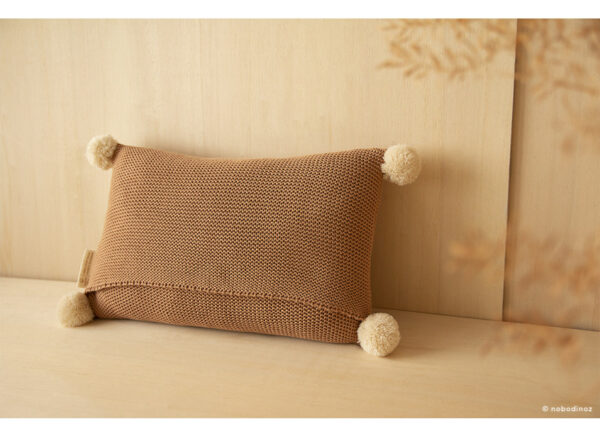 Coussin en tricot bio So natural - Biscuit