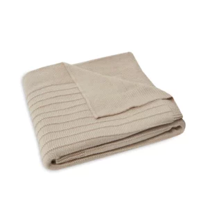 Couverture Pure Knit en coton bio GOTS – 75×100 cm l Nougat
