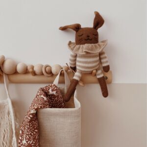 Doudou lapin handmade | combishort rayé sable