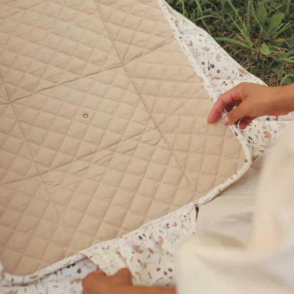 Matelas à Langer de voyage en coton bio hydrofuge l Prairie