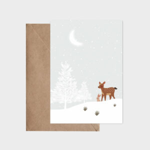 Carte postale l Faon dans la neige