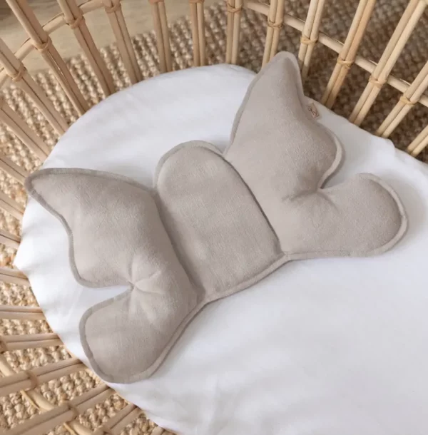 Coussin papillon lin Babyly Beige