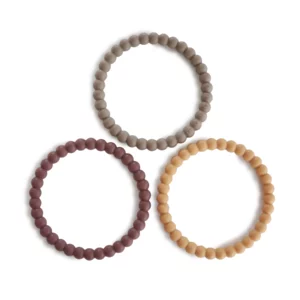 Bracelet de dentition perles en silicone x3 l Berry / Marigold / Khaki