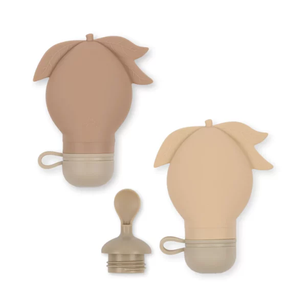 Gourde réutilisable en silicone l Lot de 2 l Shell / Blush – Image 2
