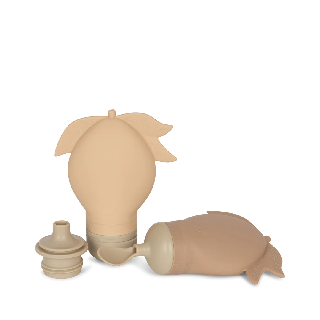 Gourde réutilisable en silicone l Lot de 2 l Shell / Blush