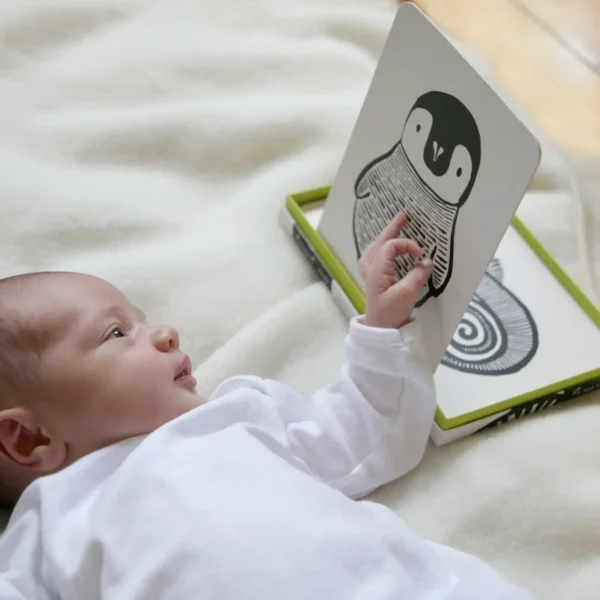 Cartes imagier bébé I contraste noir & blanc l Pingouin