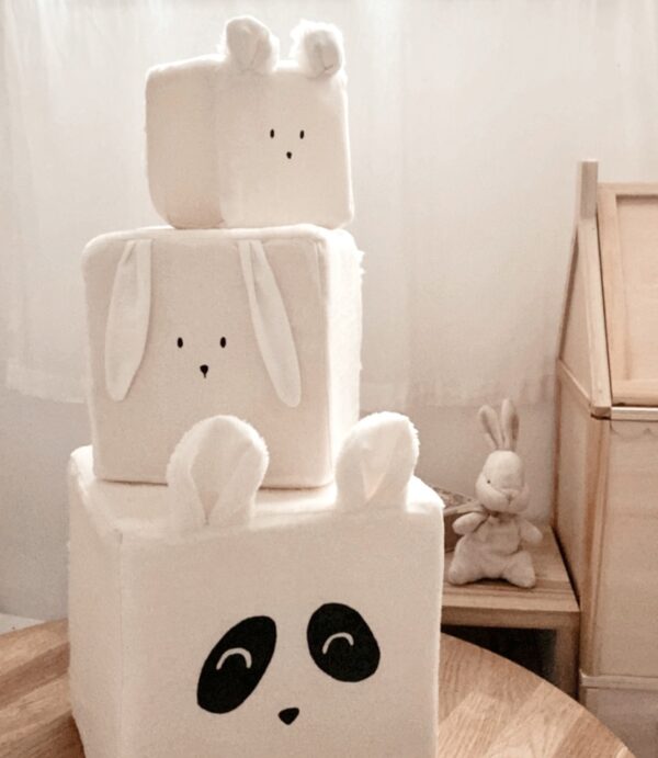 Cubes d'éveil animaux handmade à empiler l Panda/lapin/ours
