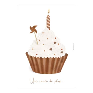 Carte anniversaire & Enveloppe kraft l Cupcake