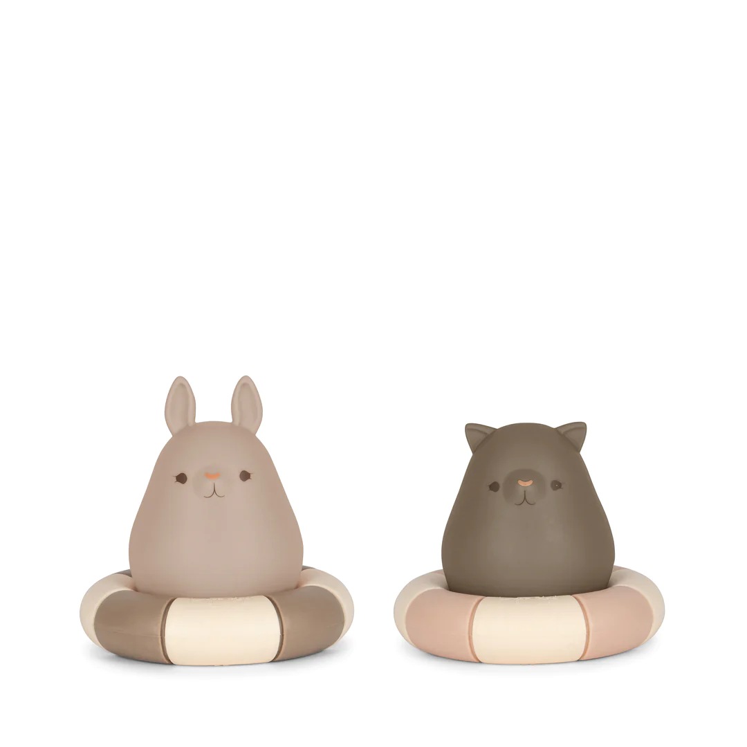 Jouets de bain lapin et chat en silicone l Shitake mix