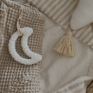 Cape de bain en lin et coton Oeko-tex handmade l biscuit big stripes