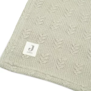 Couverture Grain knit Oeko-tex 75×100 cm l Olive green/velours