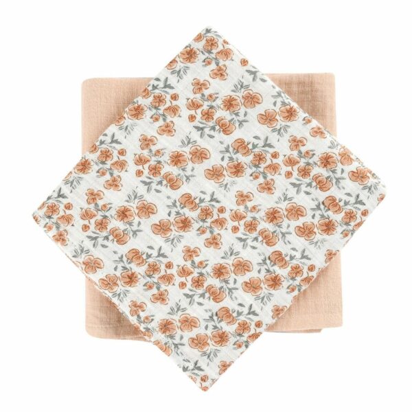 Pack de 2 langes en coton bio l californian poppy+nude