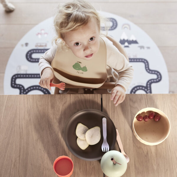 Tasse en silicone avec paille l Pomme green