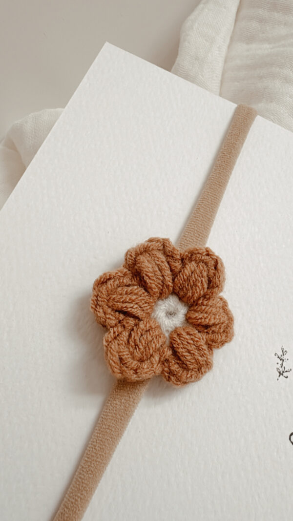 Headband Bohème handmade l Fleur crochet l Camel