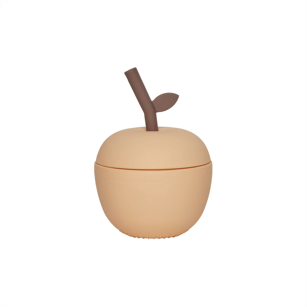 Tasse en silicone avec paille l Pomme peach