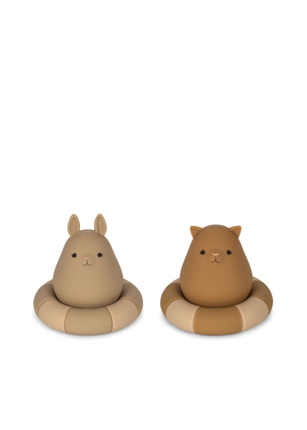 Jouets de bain lapin et chat en silicone l warm clay mix