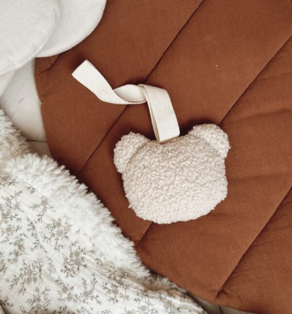 Attache-sucette moumoute handmade l Ours l Beige