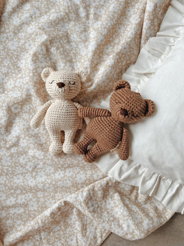 Doudou en crochet handmade l Oeko-tex l BO l'ours brun