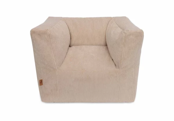 Fauteuil pouf enfant velours l Natural