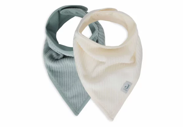 Bavoir Bandana Velvet Rib l Sea Green/Ivory l Lot de 2