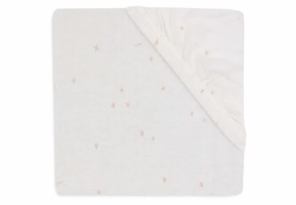 Drap housse en coton bio l Twinkling - Wild Rose l 40 x 80 cm