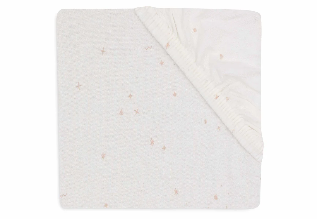 Drap housse en coton bio l Twinkling - Wild Rose l 40 x 80 cm