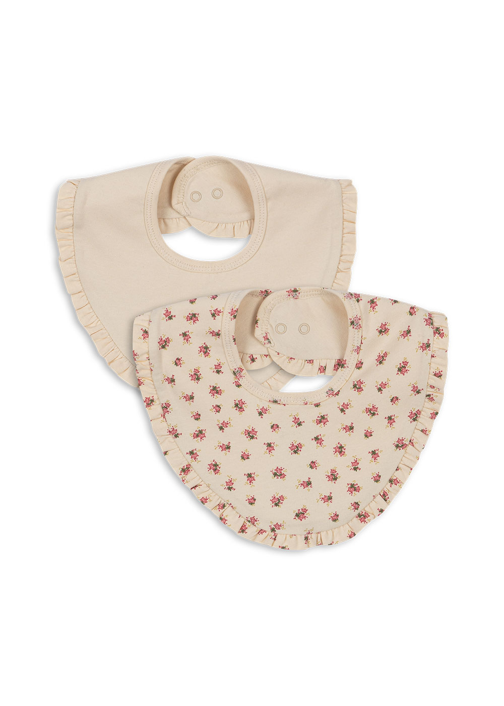 Bavoir Bandana en coton bio l Lot de 2 l Buttercream/bloomie